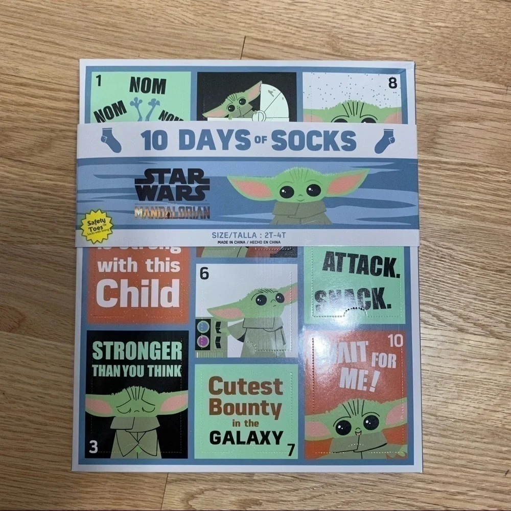 Star Wars 10 Days of Socks 2T-4T NWT Christmas Present Kids Toddler Disney